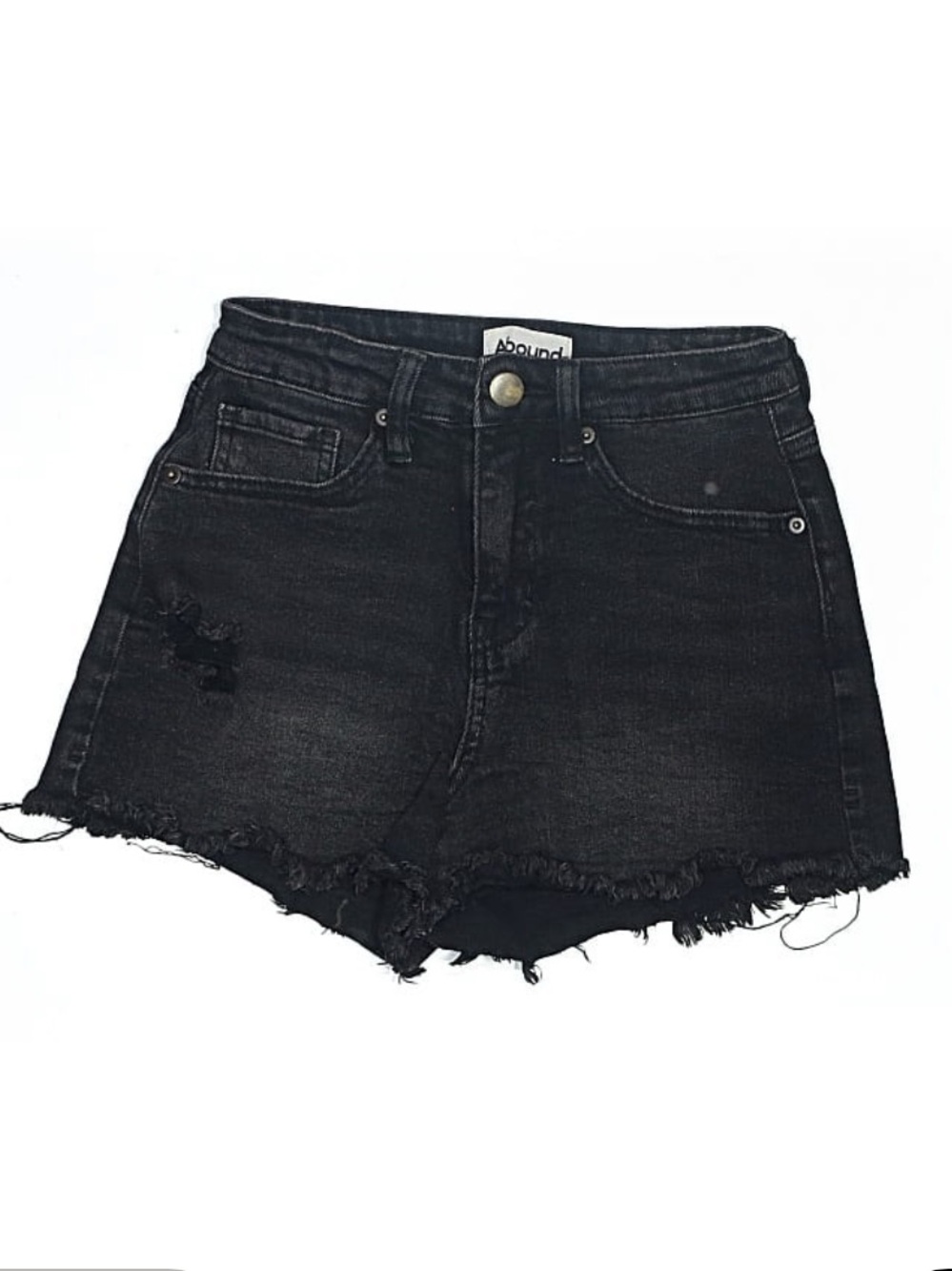 Abound Black Denim Shorts with Raw Hem